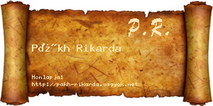 Pákh Rikarda névjegykártya